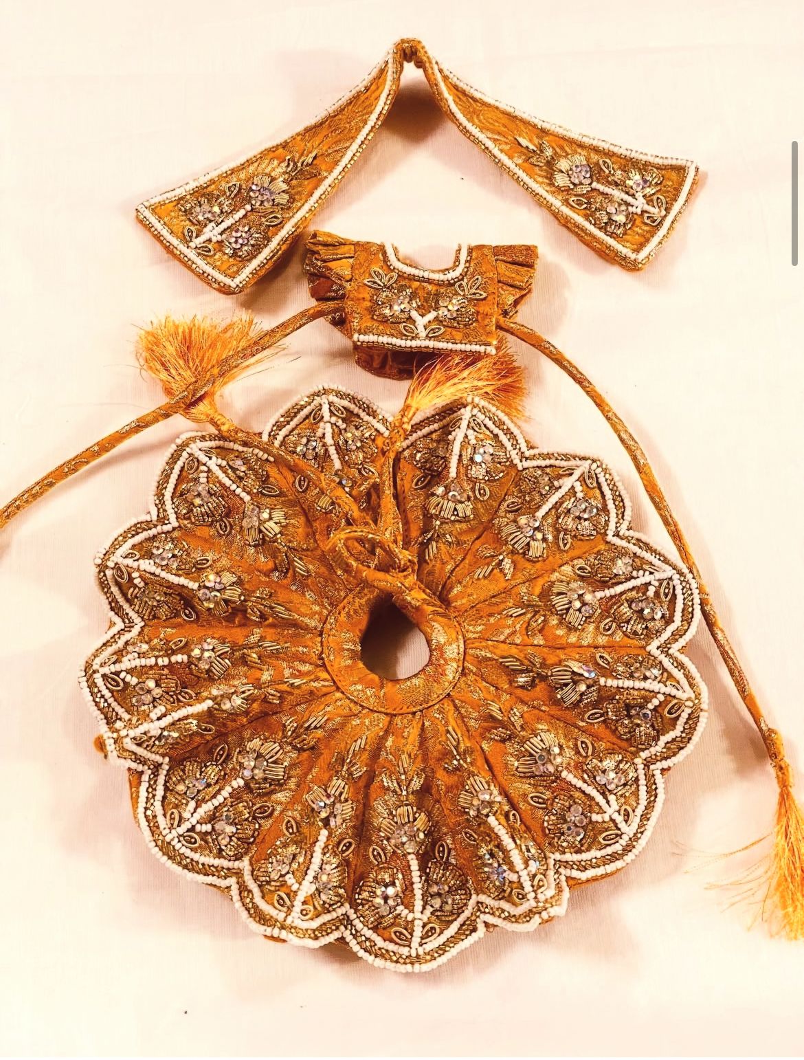 Pure Banarasi motif work dress for laddu gopal ji